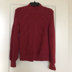 Ann Taylor Balloon Sleeve Mock Neck Sweater